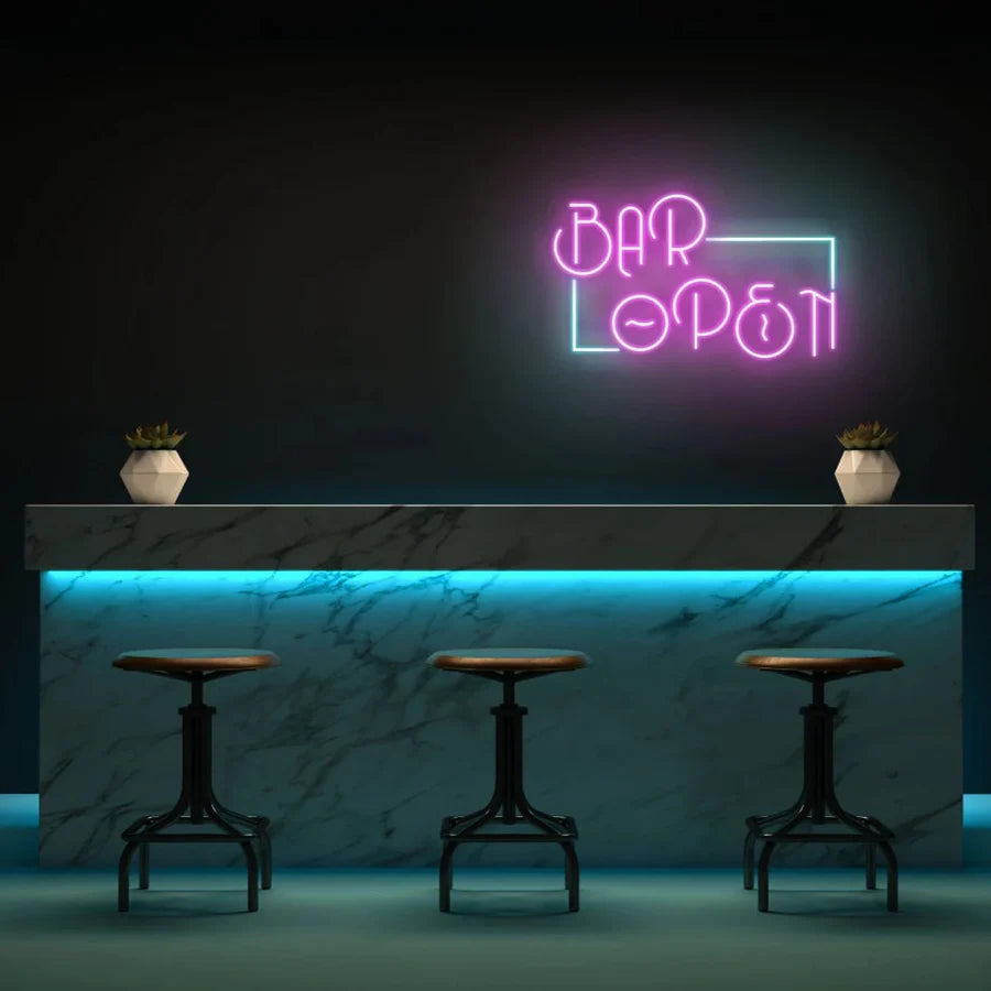 BAR OPEN ☓ Bar ☓ Neon Sign