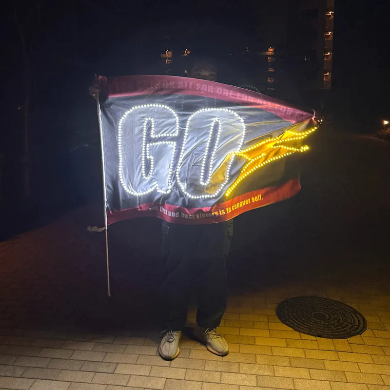 光る横断幕_夜間イメージ