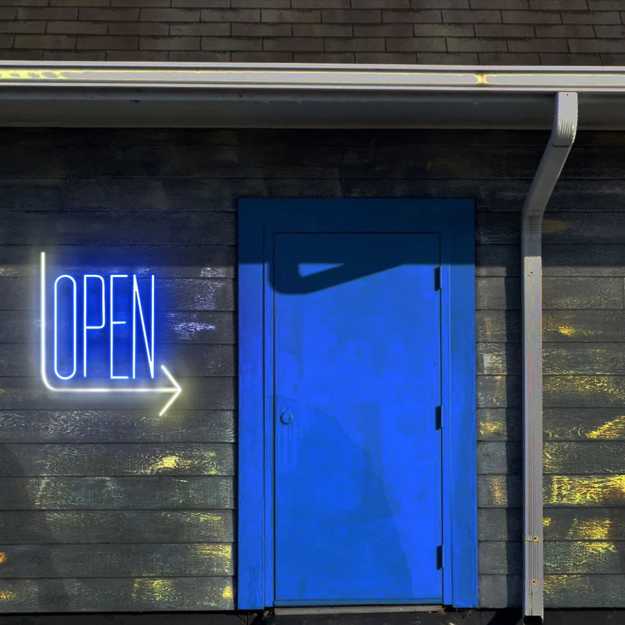 Arrow x OPEN ☓ Neon sign