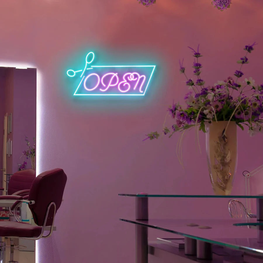 OPEN ☓ 美容室・サロン ☓ ネオンサイン