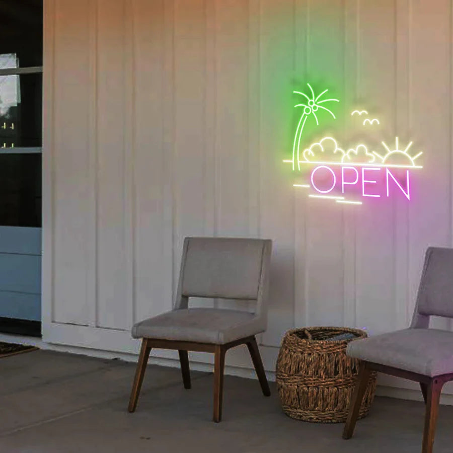 南国ビーチ ☓ OPEN ☓ ネオンサイン