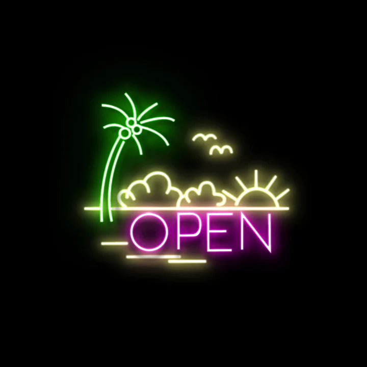 南国ビーチ ☓ OPEN ☓ ネオンサイン