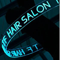 円形ネオン_Hair salon