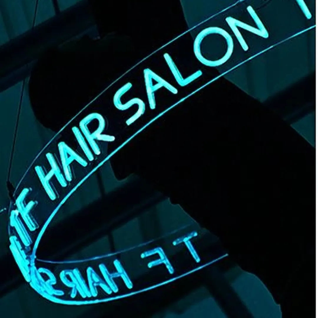 円形ネオン_Hair salon
