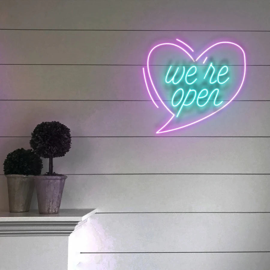 ハート x OPEN ☓ ネオンサイン
